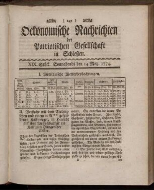XIX. Stück. Sonnabends den 14 May. 1774.