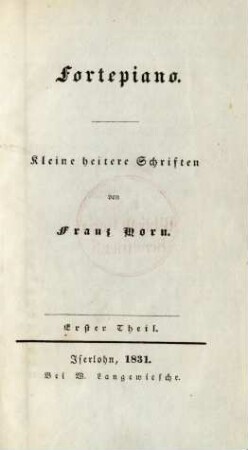 Theil 1: Fortepiano