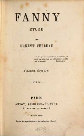 Fanny, étude par Ernest Feydeau