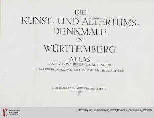 Atlas: Die Kunst- und Altertums-Denkmale im Königreich Württemberg: Donaukreis (Ergänzungen)