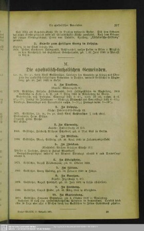M. Die apostolisch-katholischen Gemeinden