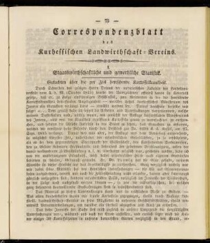 Correspondenzblatt des Kurhessischen Landwirthschaft-Vereins