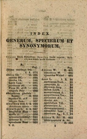 Compendium florae Germaniae, [3]. Index generum, specierum et synonymorum