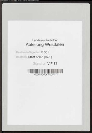 Westarp c(ontr)a ahlen wegen accisen rückstand.