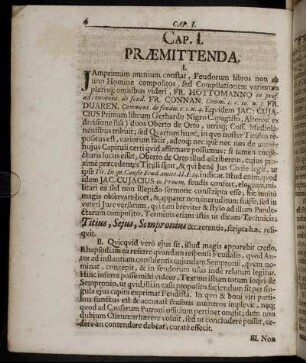 Cap. I. [ - ] Cap. VII.; Præmittenda; Divisio; Summa; Casus; Glossæ; Rationes; Notabilia.