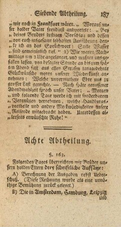 Achte Abtheilung