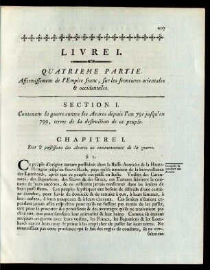 Quatrieme Partie. Affermissement de l'Empire franc, sur les frontieres orientales & occidentales