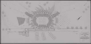 Sporthalle, Berlin Schinkelwettbewerb 1992: Lageplan 1:250