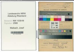Entnazifizierung Josef Maibach , geb. 10.11.1901 (Angestellter)