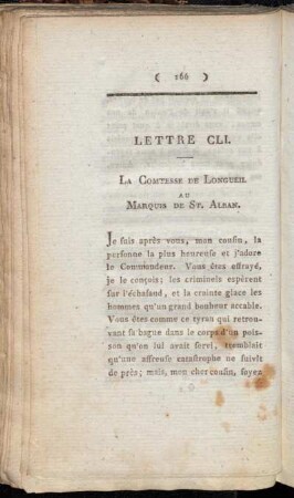 Lettre CLI. - Lettre CLV.