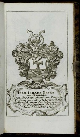 Herr Iohann Peter von Ortmann[...] - Herr Iohann Hermann Frantz von Papius[...]