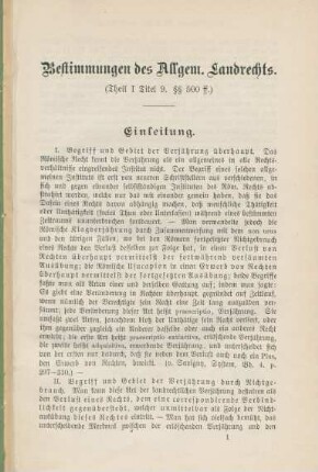 Bestimmungen des Allgem. Landrechts.