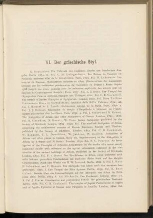 VI. Der griechische Styl.