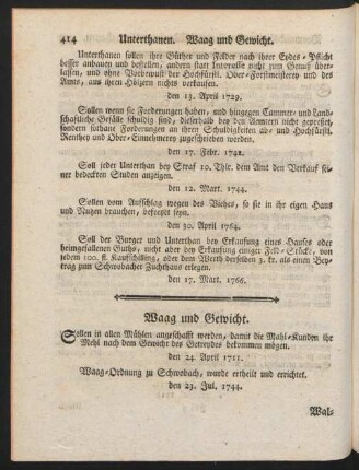 Waag und Gewicht - Wucherliche Contracte