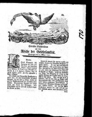 May, 1751. Ein und zwanzigstes Stück