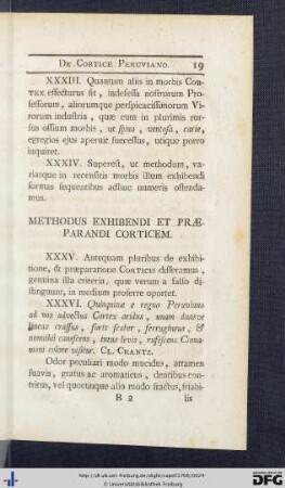 Methodus Exhibendi Et Praeparandi Corticem.