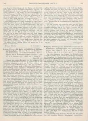 143-144 [Rezension] Haller, Johannes, Die Quellen zur Geschichte der Entstehung des Kirchenstaates