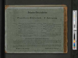 Inhalts-Verzeichnis der Pianoforte-Bibliothek. 1r Jahrgang