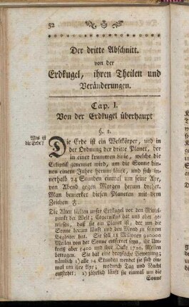 Der dritte Abschnitt. von der Erdkugel, ihren Theilen und Veränderungen.