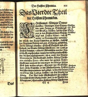 Das Vierdte Theil der Holsten Chronicken.