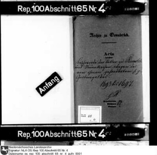 Beschwerde der Kötter zu Riemsloh und Neuenkirchen wegen des von ihnen geforderten Gartengeldes