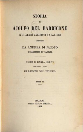 Storia di Ajolfo del Barbicone e di altri valorosi cavalieri. 2