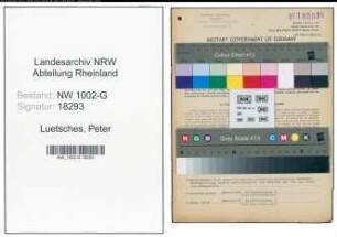 Entnazifizierung Peter Luetsches, geb. 07.11.1898 (Verlagsangest.)