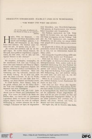 1: Hamlet und sein Widerspiel : vom Wesen und Wert der Bühne