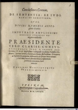 Conclusiones centum de sententia: re iudicata et executione
