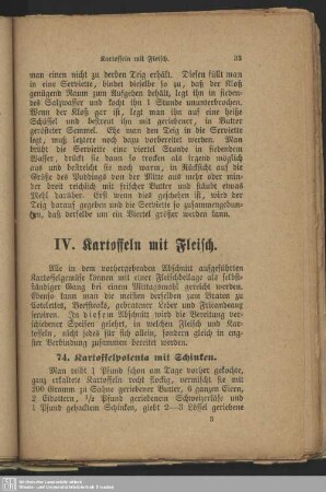 IV. Kartoffeln mit Fleisch