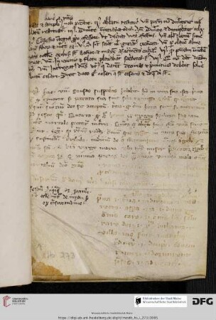 Theologische Notate sowie (verso) komputistische Tabelle mit Erklärungen und Schreibübungen