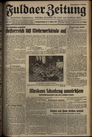 Erste Ausgabe vom Samstag, den 10. Oktober 1936.