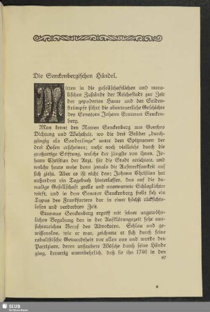 Die Senckenbergischen Händel