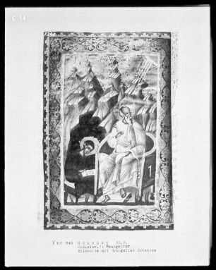 Evangeliar, 1492 für Stephan den Großen, Fürsten der Moldau (1457-1504) geschrieben. — Der Evangelist Johannes