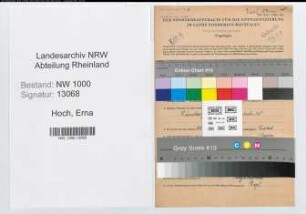 Entnazifizierung Erna Hoch, geb. 22.08.1910 (Postassistentin)