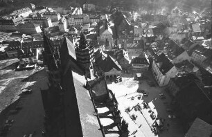 Freiburg: Blick vom Münster; Querschiff des Münsters