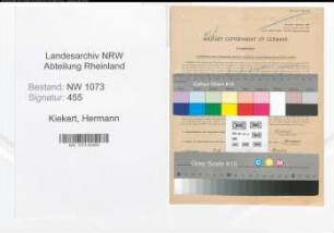 Entnazifizierung Hermann Kiekert , geb. 09.02.1900 (Ingenieur)