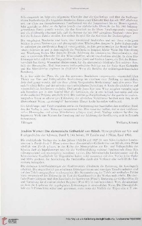 [Rezension von: Joachim Werner, Das alamannische Gräberfeld von Bülach]