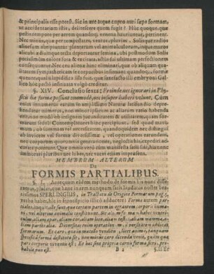 Membrum Alterum De Formis Partialibus.