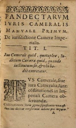Gvilielmi Rodingi Palatinatvs Consiliarii: Pandectarvm Ivris Cameralis Manvale Primvm: De Iurisdictione Cameræ Imperialis