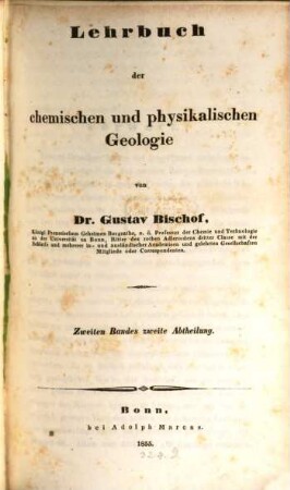 Lehrbuch der chemischen und physikalischen Geologie. 2,2