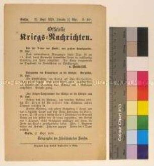 Kriegsdepesche des Norddeutschen Bundes über die Kriegsereignisse 1870 bei Paris und Versailles