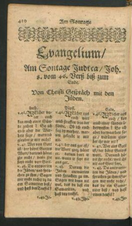 Evangelium/ Am Sontage Judica