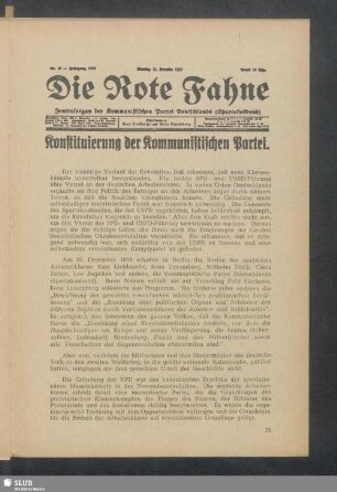 Konstituierung der Kommunistischen Partei