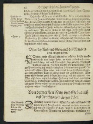 Viererley Nutz und Gebrauch deß Artickels vom ewigen Leben.