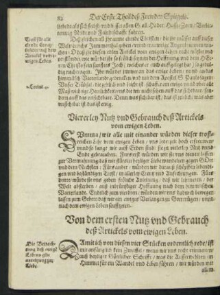 Viererley Nutz und Gebrauch deß Artickels vom ewigen Leben.