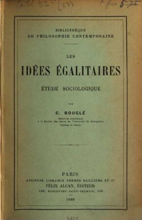 Les idées égalitaires : étude sociologique