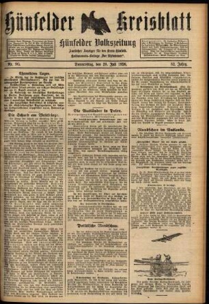 Ausgabe vom Donnerstag, den 29. Juli 1926.