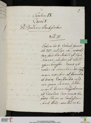 Seculum IX. Caput I. De Romanis Pontificibus. Leo III.