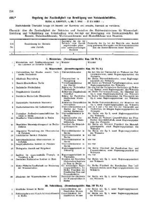 Regelung der Zuständigkeit zur Bewilligung von Notstandsbeihilfen : [Amtliche Erlasse] ; [Amtlicher Teil]